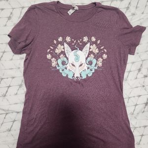 Indie Kitsune Fox athletic fit purple shirt